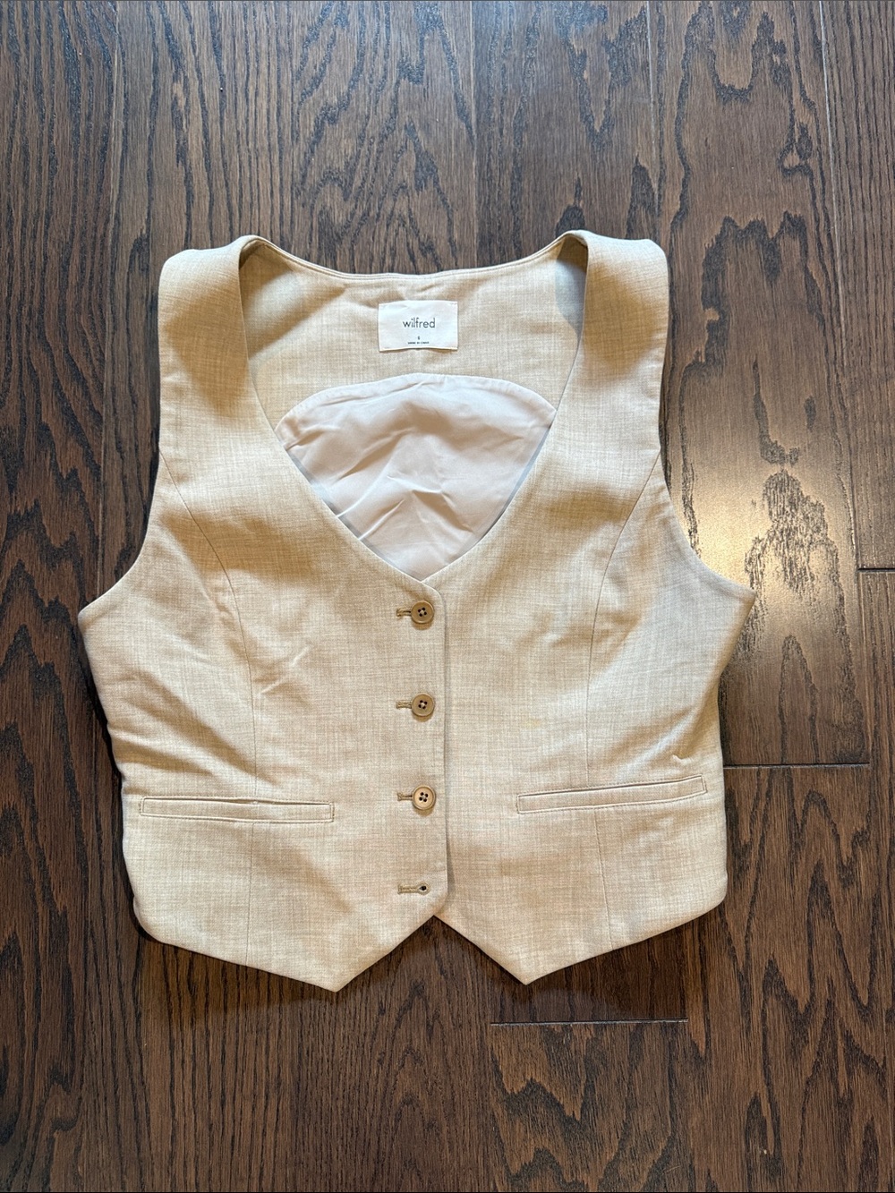 Wilfred Beige Tailored Button-Front Vest